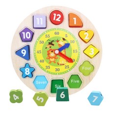 GHSHOP 형태 분노 시계 시간 시계 장난감인지 기술 교육 빌딩 블록 퍼즐 장난감 아이 어린이 유아 소년 여자 선물, 21.5cm, 멀티, 멍청한