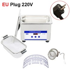 초음파 세척기 안경 쥬얼리 클리너 고주파 세척 욕조 40kHz, 1개, EU Plug 220V