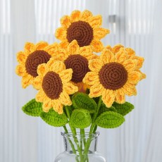 해바라기 뜨개질 DIY 키트 뜨기 개업 뜨개꽃다발, 해바라기 꽃다발 12송이 B, 1개