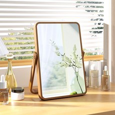 트리오즈 감성 인테리어 원목 거울 화장대 탁상거울, 우드