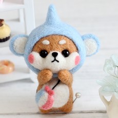 치프몰 양모펠트 DIY 패키지 세트, 107_코끼리 시바견, 1개