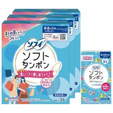 소피 소프트 탐폰 레귤러 34개×3보통 일용 휴대용 6개 포함 묶음 구매 Amazon.co.jp, 34
