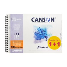 [1+1] 캔손 몽발 300g 18x26cm 12매 스케치북 수채화종이 스프링, 단품, 상세페이지 참조, 상세페이지 참조