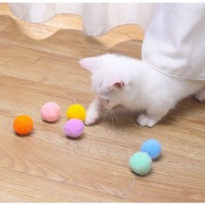 【台灣現貨!寵物玩具】逗貓球 倉鼠玩具球 寵物毛絨玩具 倉鼠球 貓咪玩具球 貓咪玩具 小寵物玩具 小寵毛絨球 彩色毛球, 1個, 1顆, 彩色(隨機發色)