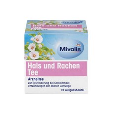 독일 내수용 미볼리스 Mivolis 목 인후 허브차 무카페인 차 건강차 Herbal tea throat & pharynx tea, 18g, 12개입, 1개