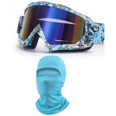 ImmoON 온o Sand 샌드 Motocross 산악 자전거 고글 방한모 포함 여성 남성 청소년 더트 바이크 ATV MX MTB 레이싱 고글 안전 안경 보호 안경 레드, 라이트 블루 - 만화 낙서