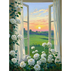 글로윅 DIY명화그리기 피포페인팅 그림그리기 유화 세트, 40*50cm, 02창문, 1개