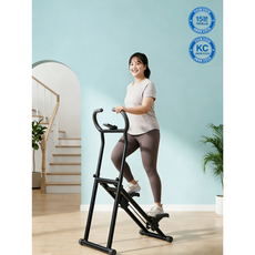 최대 하중 150kg 튼튼한 내구성 가정용 천국의 계단 3단 높이 조절 접이식 전신 스텝퍼 저소음 홈트 운동 기구, 블랙