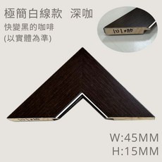 MIT框販 獅子裱 38X53公分 立體懸浮框 拼圖框, 1個, 極簡白線深咖