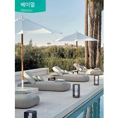 야외 침대 라탄 썬베드 방수 태닝 호텔 리조트 수영장 해변용 의자, E_60cm 암석판 작은 차탁 201
