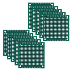 MTCELL 10팩 범용 PCB 프로토타입 프로토보드 2.54mm 0.1 피치 5x5cm FR-4 유리 기판 양면 HASL 포함 아두이노 DIY 전자 납땜 및 프로젝트용, 5x5cm-10Pack