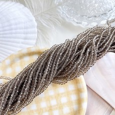 [1줄]2mm 크리스탈 론델컷 투명 짙은 회색 2-207-9 비즈공예 악세사리재료