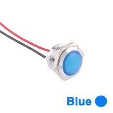 1PC 12mm 16mm 19mm 22mm 방수 금속 구형 원형 패널 표시 등 전선 LED 빨간색 호박색 파란색 녹색 흰색 6V, [00] 16mm, [01] 12-24V