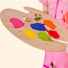 뜬구름디자인 우드 미술팔레트 클래식팔레트, 원형 - 소