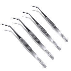 플러스리빙 핀셋 SUS 304 직선형 곡선형 14cm 16cm 18cm 20cm 정밀 집게 4종세트, 4개, 곡선형 14,16,18,20cm