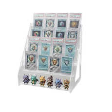 DEI DOW 四層卡牌展示架 透明階梯式卡片收納展示架 公仔盲盒展示架, 透明五層展示架, 1套