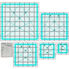 퀼팅 템플릿 자 정사각형 2.5" 3.5" 5" 6" 8", 블루