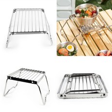 올짱 접이식 버너받침대 캠핑용 스테인리스 2단 높이조절 스토브 스탠드 미니버너받침대