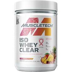 Muscletech Health Iso Whey Clear分離乳清蛋白粉 Pink Tropical Punch風味, 1個, 508克