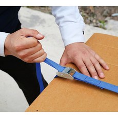 튼튼한 초강력 깔깔이바 캠버클 화물차 고정바 스트랩 (고급형), 2개, 3M 파랑