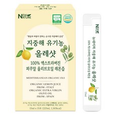 뉴네이처 유기농 올레샷 엑스트라버진 올리브오일 레몬즙 15포, 1개, 225ml