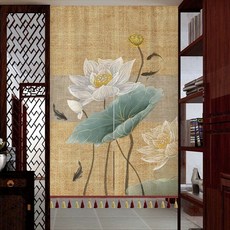 도어 천 가림막커튼 찻집 가리개 중국식 자석 빈티지 커튼