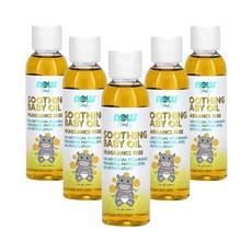 나우 푸드 진정 베이비 오일 향료 무함유 (4fl oz), 5개, 118ml