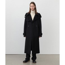 인사일런스 INSILENCE 코트 오버사이즈 슬로시 울 트렌치 블랙