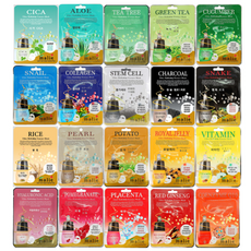 마리에 에센스 마스크팩 20ml x 100매 BEST 묶음 콜라겐 비타민 오이 알로에 줄기세포 시카 티트리 히알루론산 쌀 차콜, 10개, 10개입