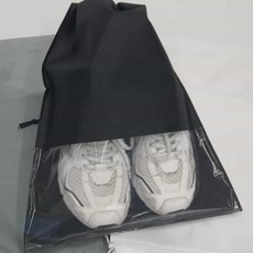 투명창 부직포 신발주머니 블랙 부직포주머니
