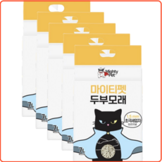 마이티펫 먼지없는 대용량 두부모래 초극세입자 1.5mm 6종, 무향, 5개, 8L