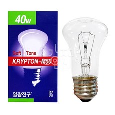 [10개입] 일광 국산 백열등 크립톤 40W (220V) M50, 10개