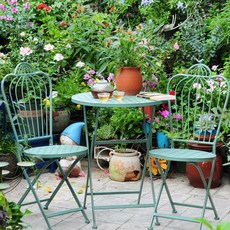 엔틱 야외 철제 빈티지 조경 카페 테라스 펜션 A. 골드 테이블, D. 골드 의자