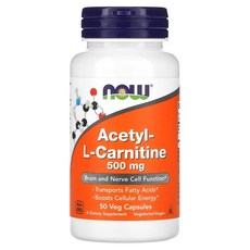 나우 아세틸-L-카르니틴 500mg 50캡슐 L-Carnitine, 1개