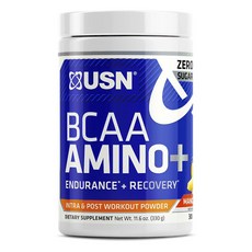 Usn BCAA AMINO+無糖能量乳清蛋白粉 熱帶水果味, 1個, 330g