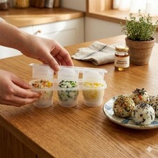 원형밥틀 대코 모양틀 동글동글 국내생산 원형주먹밥틀3구-김밥틀 도시락, 1개, 상세페이지 참조