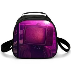 馬桶人Skibidi Toilet遊戲週邊卡通兒童印花圓形餐包可定製 75RC, 馬桶人19, 1個