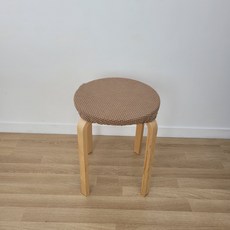 탑투토 둥근 원형 고탄력 의자 커버, 베이지t, 1개