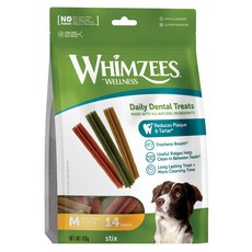 萊恩家 WHIMZEES 唯潔 潔牙骨 犬潔牙 潔牙棒 狗潔牙 素食潔牙骨 袋裝 超值包, 1個, 六角型M（14入）