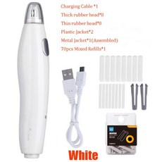 전동 지우개 자동 회전식 정밀 드로잉용 디자인 미술 도구 세트 충전식 가정용 전기 키트 적합한 드로잉 스케치 건축 계획 세부, 8)White Set W 70Refill