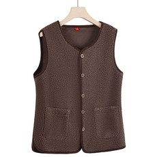 여성 누빔 조끼 양면 플라워 패턴 기모/보아 안감 겨울 베스트