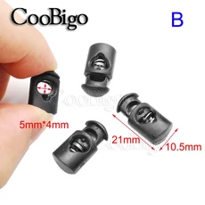 10pcs 플라스틱 로프 클램프 코드 잠금 스토퍼 토글 클립 블랙 Paracord & Shoe Lace, 1개