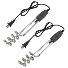 캠핑용 1000W 110V 휴대용 침지 전기 온수기 2팩 공기 주입식 수영장 욕조 물통 난방기, 캠핑용 1000W 110V 휴대용 침지 전기 온수기 2