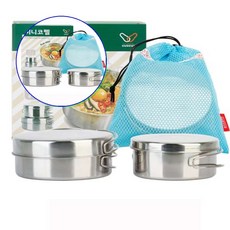 쌍문상회 미니코펠 4p 레저 스포츠 등산장비 야영용품 코펠 40872EA, 본상품