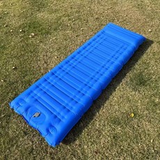 露營氣墊 戶外便攜式腳踩式自動充氣單雙人防潮車載睡墊, 寶藍色[尺寸194x70x11厘米] 可