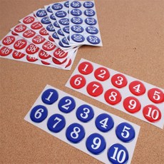 원형 에폭시 번호판 1~50 컬러원형에폭시번호판, 빨강