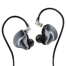 MAXAUX 인이어 모니터 이어폰 유선 IEM 헤드폰 마이크 없음 1DD+1BA HiFi 베이스 4N OFC 탈착식 케이블 음악가 가수 스튜디오 게임 무대 모니터, 아이언 그레이