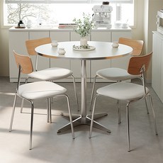 16피스 코코 원형 식탁 테이블 600 800 카페 테이블, 4인용, 화이트