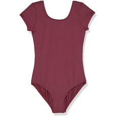 Bloch Dance Girls Dujour Microlux 반소매 레오타드 버건디 6X-7 118610