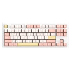 SPM PL87W MOKSAE 유무선 저소음 기계식 키보드 게이밍 텐키리스 핫스왑 핑크, 베이비 핑크, 제조사축